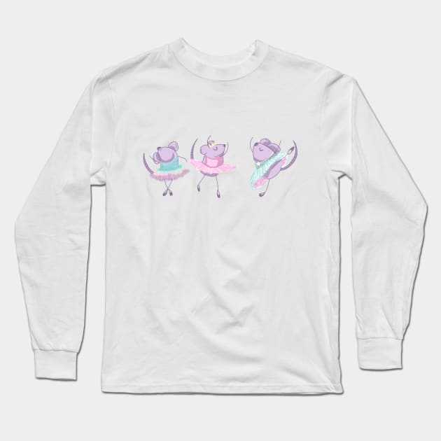 Ballerina Mice Long Sleeve T-Shirt by GG Raven Works